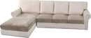 H.VERSAILTEX Velvet Stretch Sectional Couch Covers 4 Pieces Sofa Seat Cushion Covers L Shape Separate Cushion Couch Chaise Cover for Both Left/Right Couch (Large Sofa 3 Seater + 1 Chaise, Oatmeal) by CozyNest Decor