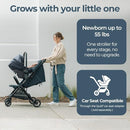 Inglesina Quid³ Stroller, Astral Blue - Compact Reclining Travel Stroller for Baby & Toddler 0-55 lbs, One Hand fold, Car seat Compatible, Airplane Overhead, Lightweight, Foldable, XL UPF 50+ Canopy by TinyTreasures Baby Boutique