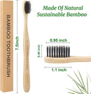 Bamboo Toothbrushes Soft Bristles, Biodegradable Eco-Friendly Toothbrush 10 Pack, BPA Free Charcoal Bamboo Tooth Brush, Organic, Natural, Green and Compostable Tooth Brushes by TinyTreasures Baby Boutique