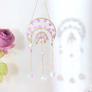 Amethyst Crystals Suncatcher - Hanging Moon Sun Catcher with Glass Prisms for Windows, Healing Amethyst Crystal Decor for Home, Gift for Christmas Birthday Valentine Mothers Day by GreenHaven Gardens