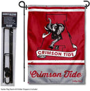WinCraft Alabama Crimson Tide Vintage Retro Throwback Garden Flag with Stand Holder by GreenHaven Gardens