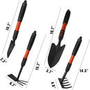 Luwint Gardening Tools Kit, Pack of 4 Garden Tool Set with Non-Slip Handle, Sturdy Classic Utility Tool Heavy Duty Steel Garden Tools with Long Ergonomic Handle for Maintaining Lawn Garden Vege by GreenHaven Gardens