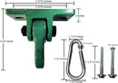 Heavy Duty Green Swing Hangers Screws Bolts Included Over 5000 lb Capacity Playground Porch Yoga Seat Trapeze Wooden Sets Indoor Outdoor 2 Pack by TinyTreasures Baby Boutique
