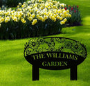 Custom Metal Garden Sign, Flower Sign with Stakes, Personalized Garden Decor for Outside, Garden Family Name Sign, Outdoor Steel Yard Sign, Large Patio Garden Sign Art, Housewarming Gift by CozyNest Decor