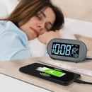 DreamSky Alarm Clocks for Bedrooms, Auto Set Digital Desk Clock for Bedside Nightstand, Electric Clock with Dimmable Brightness Dimmer, Auto DST, USB Port, Date, Temperature, Snooze by CozyNest Decor