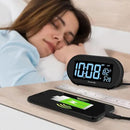 DreamSky Alarm Clocks for Bedrooms, Auto Set Digital Desk Clock for Bedside Nightstand, Electric Clock with Dimmable Brightness Dimmer, Auto DST, USB Port, Date, Temperature, Snooze by CozyNest Decor