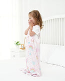 TotAha Toddler Sleep Sack 2T-3T-4T for Girl, 0.5 TOG Summer Light Sleeping Sacks, Soft Wearable Blanket Baby Sleep Bag with 2-way Zipper,Pink Rainbow by TinyTreasures Baby Boutique