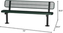 Coated Outdoor Furniture Heavy-Duty Outdoor Bench Thermoplastic Coated, Expanded Metal, Commercial-Grade Seating, Made in America (Surface with Back, 6 Ft, Green) by GreenHaven Gardens