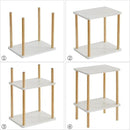 IBUYKE 2-Tier Side Table, Solid Wood Tall End Table with Storage Shelves, Nightstand Bedside Table for Living Room Bedroom Office, No-Tool Assembly, White UWST002W by CozyNest Decor