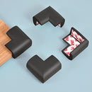 12 Pack Soft Corner Protector Baby Proofing Edge and Corner Guards, Safety Pre-Taped Rubber Foam Furniture Bumper for Fireplace, Table, Stair, Cabinet (Black) by TinyTreasures Baby Boutique