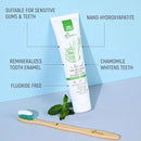 Natural Fluoride Free Toothpaste - Nano Hydroxyapatite, Remineralizing, Sensitive Teeth, Whitening & Zero Waste Tube - Dentist Recommended for Adult & Kids Oral Aloe Vera & Chamomile (4 Pack, Aloe) by CozyNest Decor