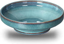 Ceramic Fruit Bowl for Kitchen Counter,Decorative Pedestal Bowl for Table Countertop,Large Footed Serving Bowl,10.2 Inch (Blue) by CozyNest Decor