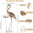 42'' Heron Garden Statue for Outside, Crane Outdoor Statue & Sculpture with Lotus Leaf, Metal Heron Yard Art Decor for Garden, Yard, Lawn, Pond (Gold & Blue) by GreenHaven Gardens