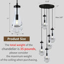 Bronze 5 Light Raindrop Chandeliers, Black Cluster Pendant Light Teardrop Dining Room Light Fixture Pendant Lights Kitchen Island, Hanging Ceiling Pendant Lighting for Entryway Living Room by CozyNest Decor