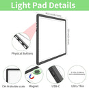 KOBAIBAN A4 Magnetic Light Box for Tracing, Rechargeable Diamond Art Light Board with Side Physical Buttons, 3 Color Light Modes Super Bright Light Pad Light Table for Drawing, Weeding Vinyl (Black) by TinyTreasures Baby Boutique