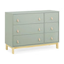 Delta Children babyGap Legacy 6 Drawer Dresser with Leather Pulls and Interlocking Drawers Greenguard Gold Certified, Sage Green w/Natural by TinyTreasures Baby Boutique