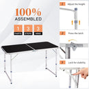 Outvita 4ft Portable Folding Camping Table, Outdoor Waterproof Adjustable Height Table, Aluminum Lightweight Suitcase Foldable Table for Picnic BBQ Beach Dining by GreenHaven Gardens