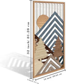 IARTTOP Large Mountain Wood Wall Art 16"x32"x3 Abstract Forest Wall Sculpture Geometric Boho Sunset Wilderness Artwork for Bedroom Living Room Office by CozyNest Decor