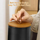 Canister Sets for Kitchen,Ceramic Kitchen Canisters for Countertop with Airtight Wood Lids for Serving Ground Coffee, Tea, Spice, Grains, Sugar, Salt (Black Pack of 3 (8.7/27/44 Oz)) by CozyNest Decor