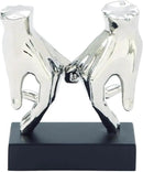 Deco 79 Polystone Hands Decorative Sculpture Home Decor Statue, Accent Figurine 7" x 4" x 8", Silver by CozyNest Decor