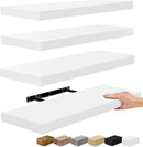 Sorbus Floating Shelves for Wall - 24" Bathroom Shelves, Wall Decor for Bedroom, Kitchen, Living Room, Home Decor & Book Storage - Mounted Floating Shelf with Invisible Brackets (White, 4 Pack) by CozyNest Decor