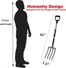 4-Tine Spading Digging Fork, Garden Digging Spading Fork Forged Steel with D-Grip Handle 41“ by GreenHaven Gardens