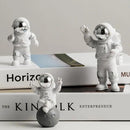 3 Pcs Silver White Astronaut Statues Set, Spaceman Sculpture Figurines Home Ornament Cake Toppers Gift by CozyNest Decor