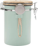 TEDSWAIT Coffee Canisters Airtight Coffee Bean Storage Container Kitchen Stainless Steel Food Storage Container with Scoop Date Tracker & CO2 Valve 61Fl Oz (Green) by CozyNest Decor
