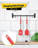 Pack of 2 Silicone Solid Turner, Non Stick Slotted Kitchen Spatulas, High Heat Resistant BPA Free Cooking Utensils, Ideal Cookware for Fish, Eggs, Pancakes(Red) by CozyNest Decor