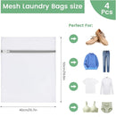4Pcs Mesh Laundry Bags, 16 X 20 Inches Mesh Laundry Bag, Durable Delicate Laundry Bag for Travel, College, Dorm, Family And Apartment Dwellers, White by TinyTreasures Baby Boutique