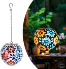 Solar Lanterns Outdoor Waterproof, Hanging Mosaic Flower Solar Lantern with Hook, Hanging Gazing Ball Globe Lantern for Garden Patio Yard Decor by GreenHaven Gardens