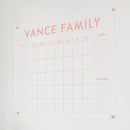 Personalized Clear Acrylic Calendar for Wall, Calendar Whiteboard for Wall, Dry Erase Wall Calendar, Wall Calendar Organizer System for Home (Block, Blush, 47.5"W x 36"H) by TinyTreasures Baby Boutique