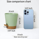 12 Pack 4 Inch Self Watering Plant Pots with Drainage and Saucers，Plastic Flower Pots for Indoor and Outdoor Plants, Nursery Planters for Houseplants and Herbs Green Brown, 4 inch 12pcs by GreenHaven Gardens