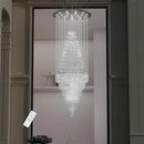 Flashing God D48''X H120''High Ceiling Chandelier Crystal Raindrop Chandeliers Large Villa Chandelier Entrance Foyer Hight Ceiling Lighting LED Dimmable 2700K-4500K-6000K 24 LED Bulbs Include by CozyNest Decor