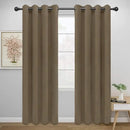 Easy-Going Blackout Curtains for Bedroom, Solid Thermal Insulated Grommet and Noise Reduction Window Drapes, Room Darkening Curtains for Living Room, 2 Panels (52x84 in,Natural) by CozyNest Decor