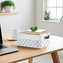 DECOMOMO Small Storage Basket, Closet Storage Bins, Baskets for Organizing Shelves (White Check, Small - 6 Pack) by CozyNest Decor