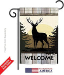 Welcome Deer Garden House Flags Set Animals Wildlife Outdoor Bear Wolf Pet Nature Farm Animal Creature Small Decorative Gift Yard Banner Double-Sided Made In USA 28 X 40 by GreenHaven Gardens