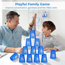 yeesport 24 Pcs Sport Stacking Cups, Sport Training Game for Challenge Competition, Plastic Stacking Cups, Classic Family Game for Kids and Adults, Blue+Green by TinyTreasures Baby Boutique