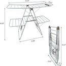 Large Capacity Double Drying Rack, Folding Rustproof Drying Rack with Non-Slip Clips and Drainage Shoe Rack, Height Adjustable, Airy and Quick Drying, Suitable for Balcony and Outdoor Use