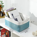 TheWarmHome Fabric Storage Bin with Handles,Storage Basket for Home Storage and Organization, Shelf Basket with Cover for Living Room Bedroom Closet（White & Green Medium 13.8L×9.8W×6.7H by TinyTreasures Baby Boutique