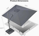 PURPLE LEAF 10' X 13' Rectangle Patio Umbrella Outdoor Large Aluminum Cantilever Umbrella with 3-Year Fade Resistance Recycled Fabric and 360-degree Rotation for Deck Pool Garden, Mist Grey by GreenHaven Gardens