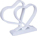 White Heart Sculpture for Living Room Decor Heart Decoration Gift for Her and Him Love Wedding Anniversary Couples Gift Modern Heart Statue for Home Coffee Table Dining Table Centerpiece Birthday by CozyNest Decor