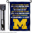 College Flags & Banners Co. Michigan Team University Wolverines Fight Song Garden Flag with Pole Stand Holder by GreenHaven Gardens