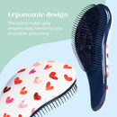 Crave Naturals Glide Thru Hair Brush - Detangler Brush for Curly, Straight, Wet or Dry Hair - Gentle Detangling Brusheses for Adults, Kids, Toddlers - Hair Accessories for Women, 7.5"x3" - Pink Hearts by TinyTreasures Baby Boutique