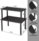 Cabinet Organizer Shelf(Set of 2),Kitchen Counter Shelves,Bamboo Spice Rack Countertop and Cabinet,Stackable Expandable,Medium(Black) by CozyNest Decor