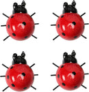 Metal Garden Decor for Outside Cute Ladybugs Yard Art Lawn Ornaments Wall Sculptures & Statues Outdoor Fence Decorations for Patio - Set of 4 by GreenHaven Gardens