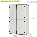 ZZM Large 67 Cu.ft Waterproof Storage Shed, Outdoor Storage Cabinet，Durable Resin Storage for Patio Furniture, Garden Tools, Pool Accessories, Mower Storage (White) by GreenHaven Gardens