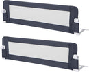 BABY JOY Double Sided Bed Rail Guard, 2 Pack, Extra Long, Swing Down for Convertible Crib, Folding Baby Safety Bedrail for Kids Twin Full Size Queen King Mattress, Rails for Toddlers (Dark Blue, 60") by TinyTreasures Baby Boutique