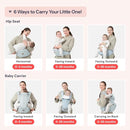 BabbleRoo Grow Carrier – Safety-Certified 6-in-1 Baby Carrier with Hip Seat, Ergonomic & Adjustable Toddler Carrier 7-50 lbs with Hip Support, Hood for Sun Protection, Newborn to Toddler, Seafoam by TinyTreasures Baby Boutique