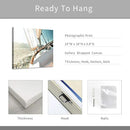 ARTISTIC PATH Sailboats Pictures Seascape Arts Paintings: Nautical & Sea Artwork Printed on Wrapped Canvas for Bathroom (24" W x 18" H, Multi-Sized) by CozyNest Decor
